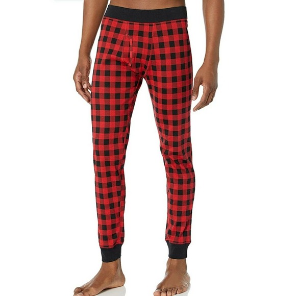 New Amazon Essentials Men's Knit Pajama Set Buffalo plaid 100% cotton XL - Picture 3 of 3